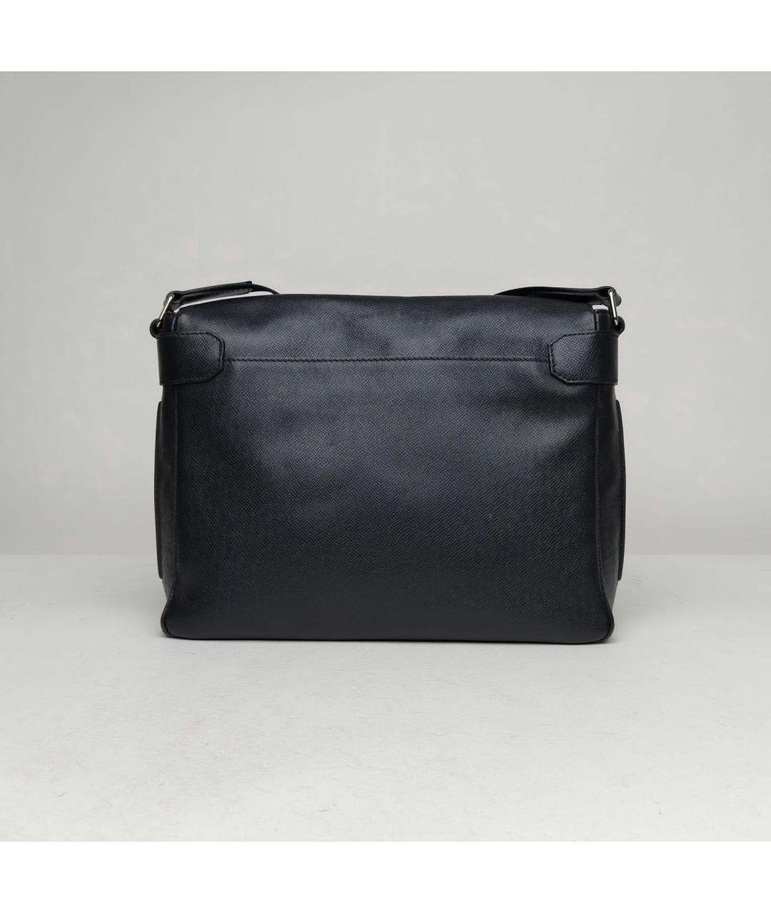 LOUIS VUITTON Черная кожаная сумка через плечо, фото 4