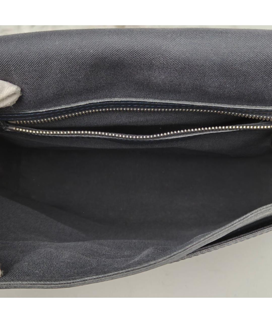 LOUIS VUITTON Черная кожаная сумка через плечо, фото 7