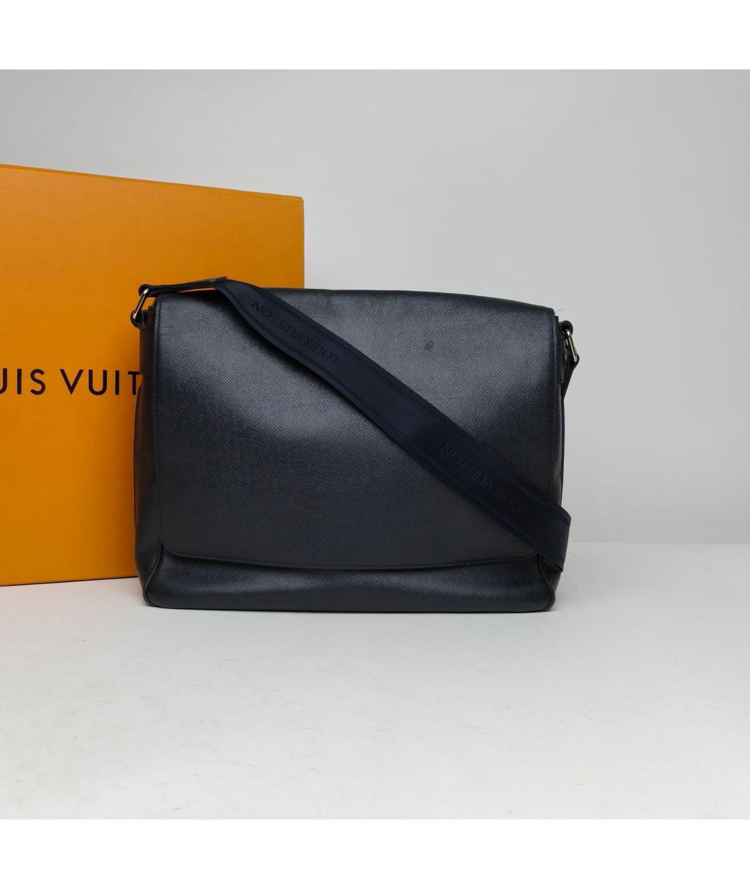 LOUIS VUITTON Черная кожаная сумка через плечо, фото 8