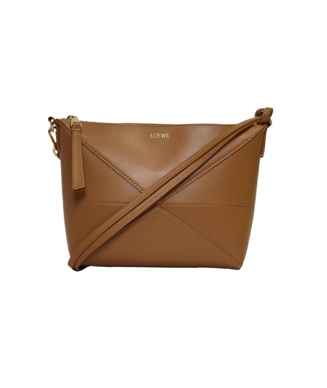 LOEWE Коричневая кожаная сумка через плечо, фото 1