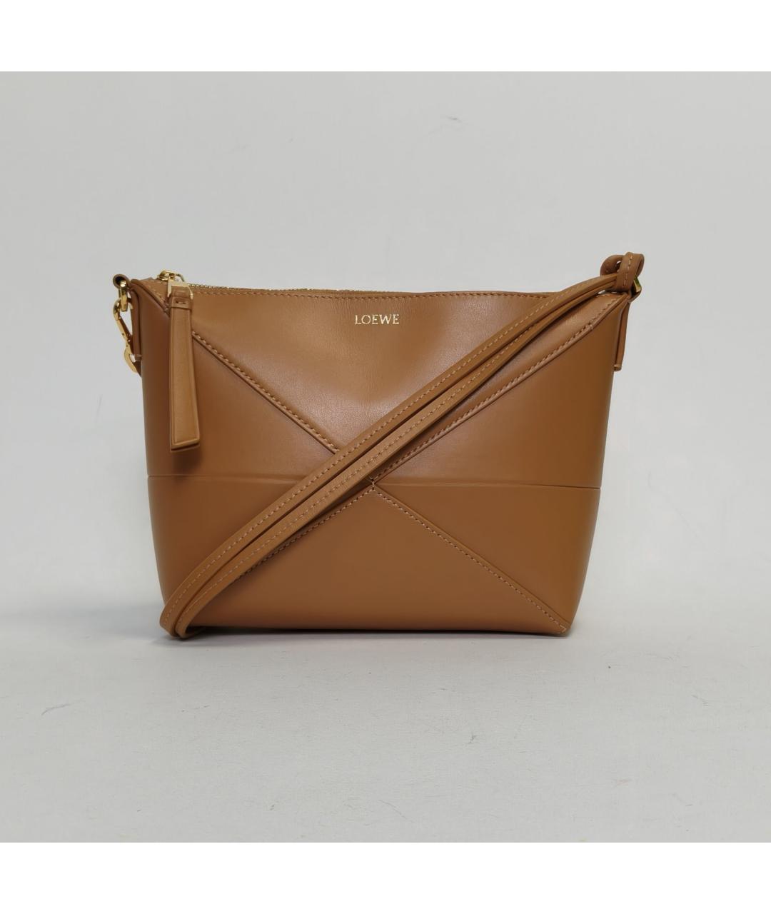 LOEWE Коричневая кожаная сумка через плечо, фото 2