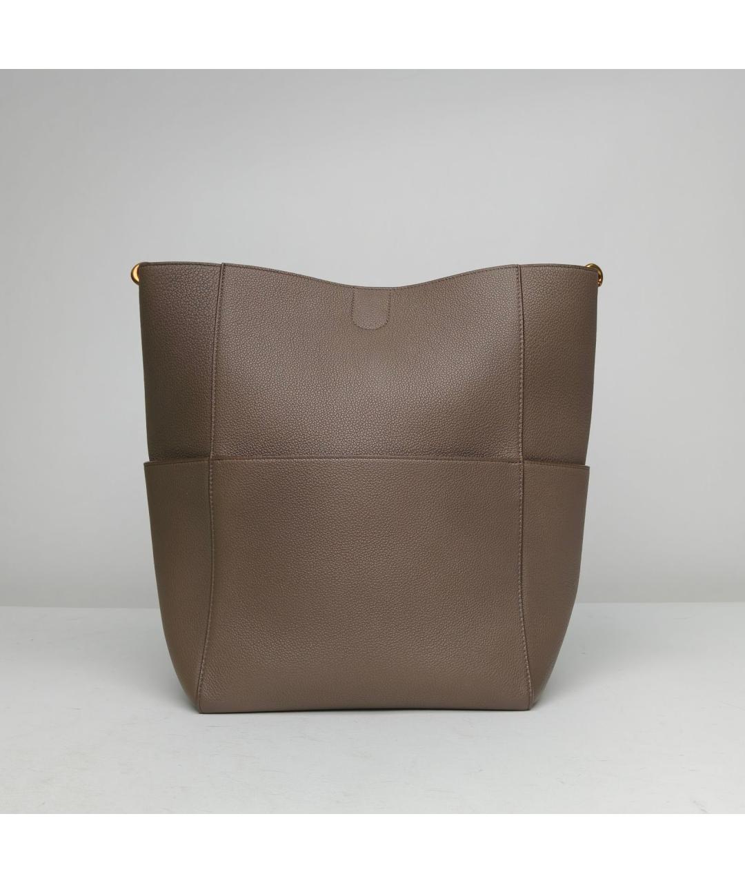 CELINE Коричневая кожаная сумка через плечо, фото 4