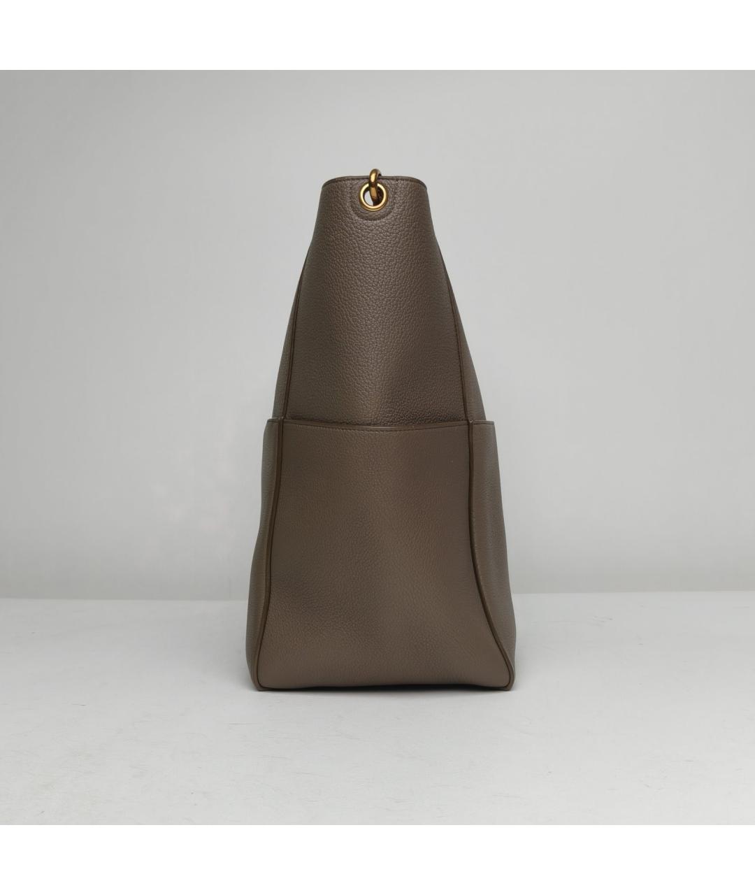 CELINE Коричневая кожаная сумка через плечо, фото 3