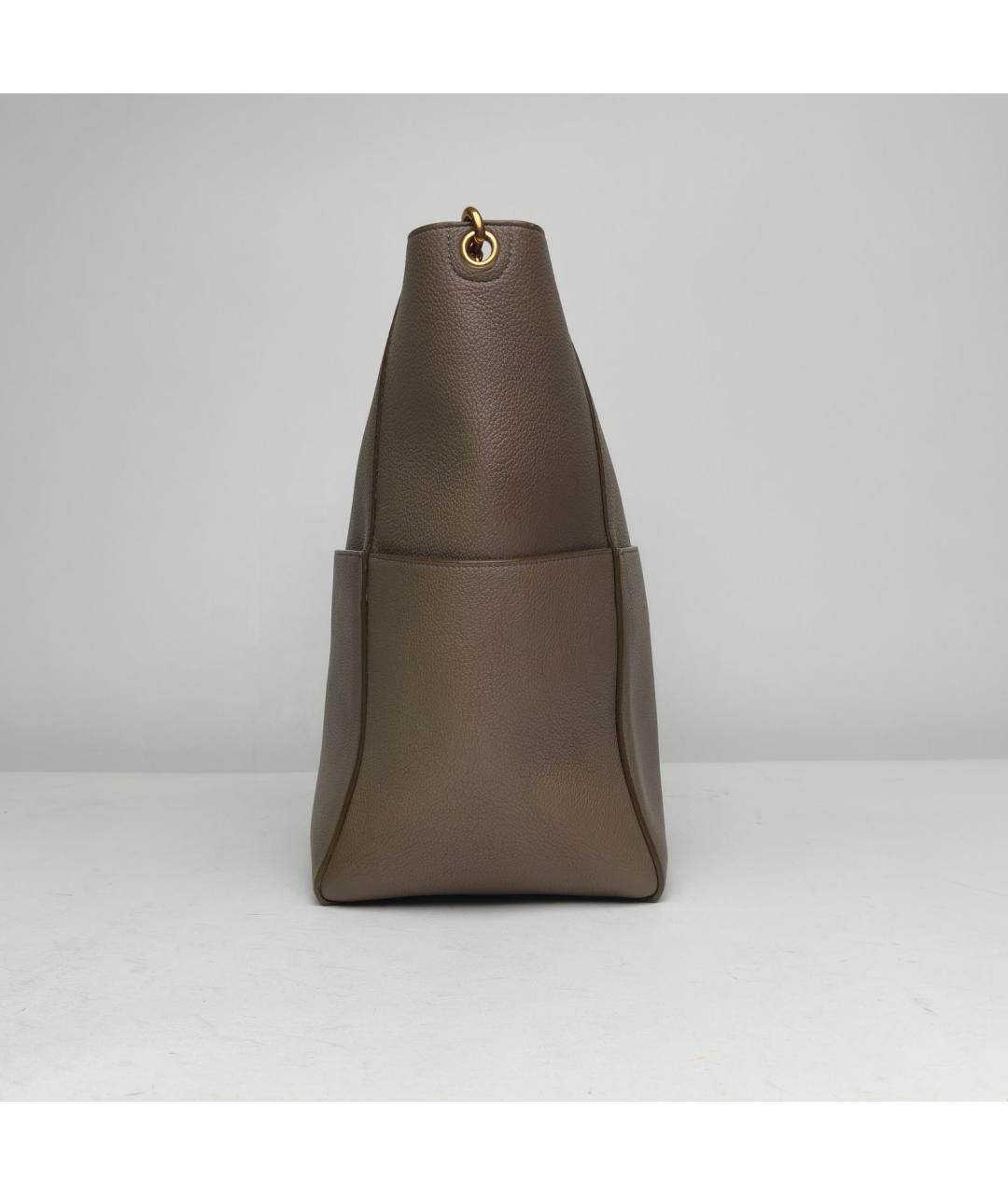 CELINE Коричневая кожаная сумка через плечо, фото 5
