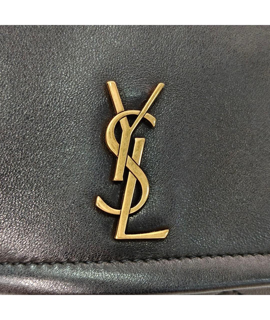 SAINT LAURENT Черная кожаная сумка через плечо, фото 7