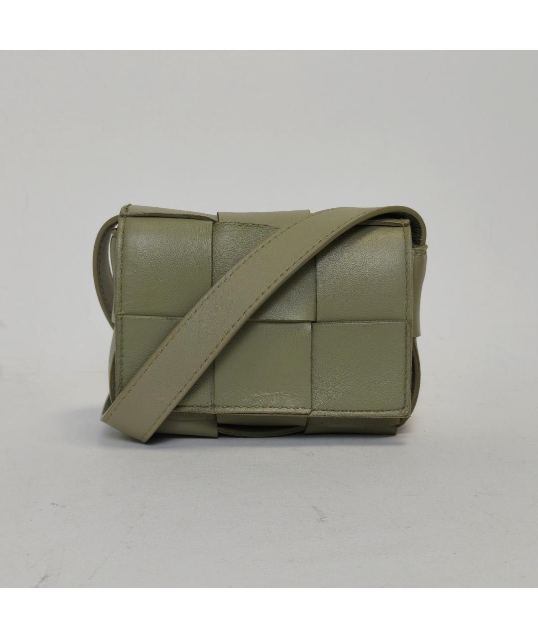 BOTTEGA VENETA Зеленая кожаная сумка через плечо, фото 2