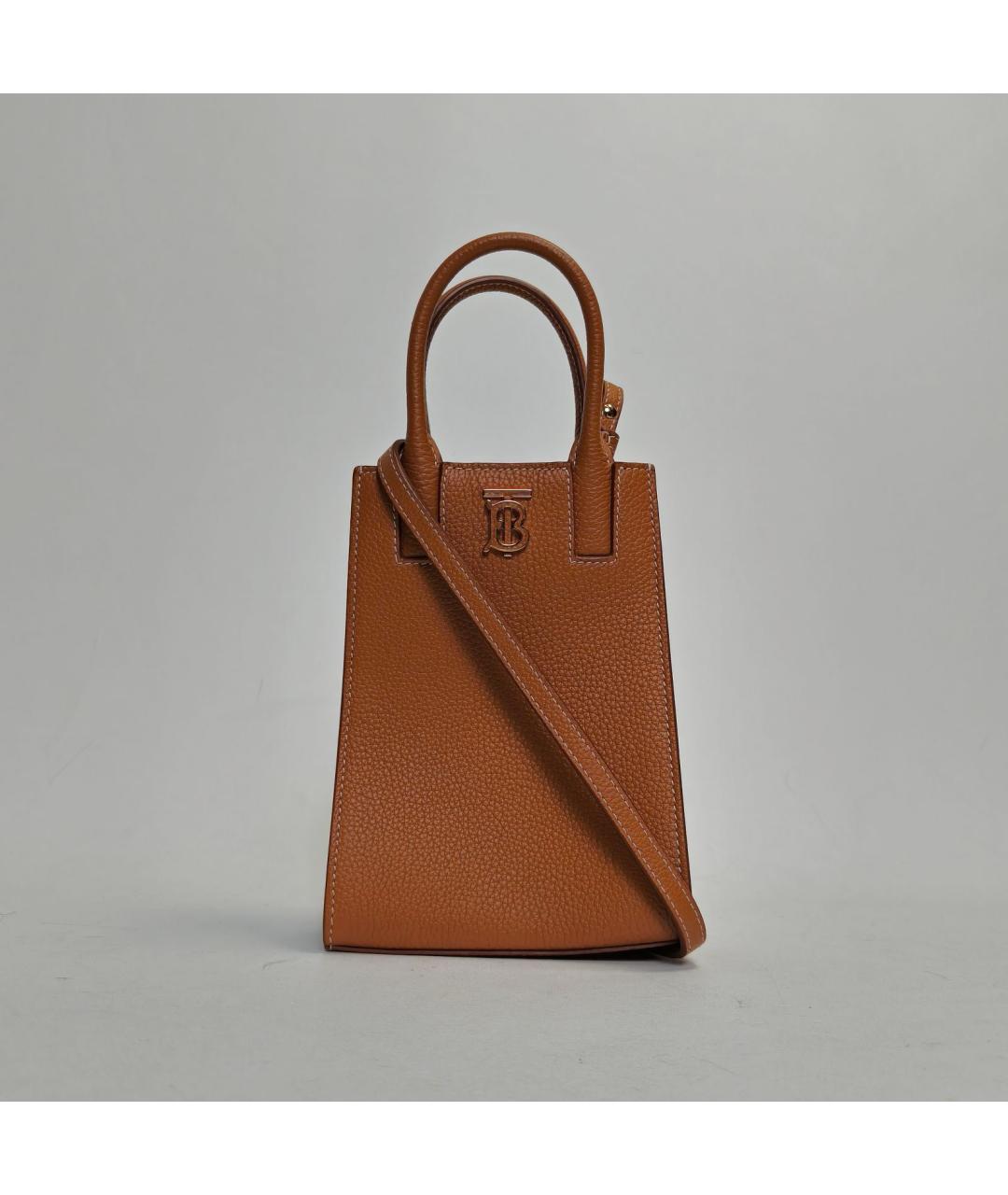 BURBERRY Коричневая кожаная сумка через плечо, фото 2