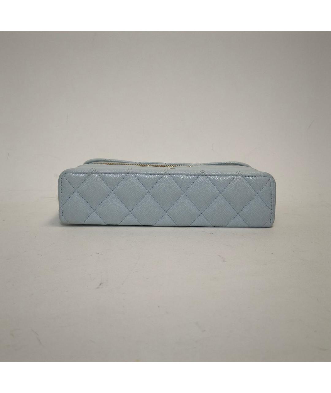CHANEL Голубая кожаная сумка через плечо, фото 6