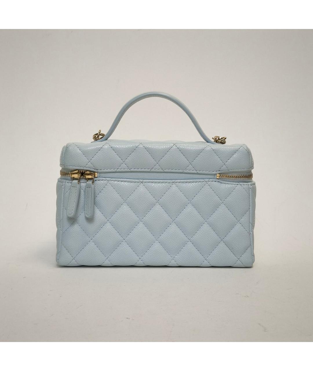 CHANEL Голубая кожаная сумка через плечо, фото 4