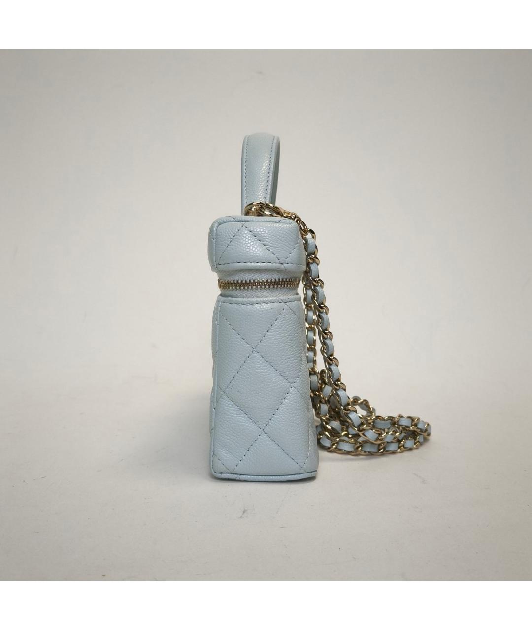 CHANEL Голубая кожаная сумка через плечо, фото 3