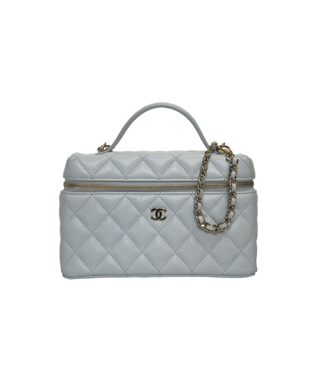 CHANEL Голубая кожаная сумка через плечо, фото 1