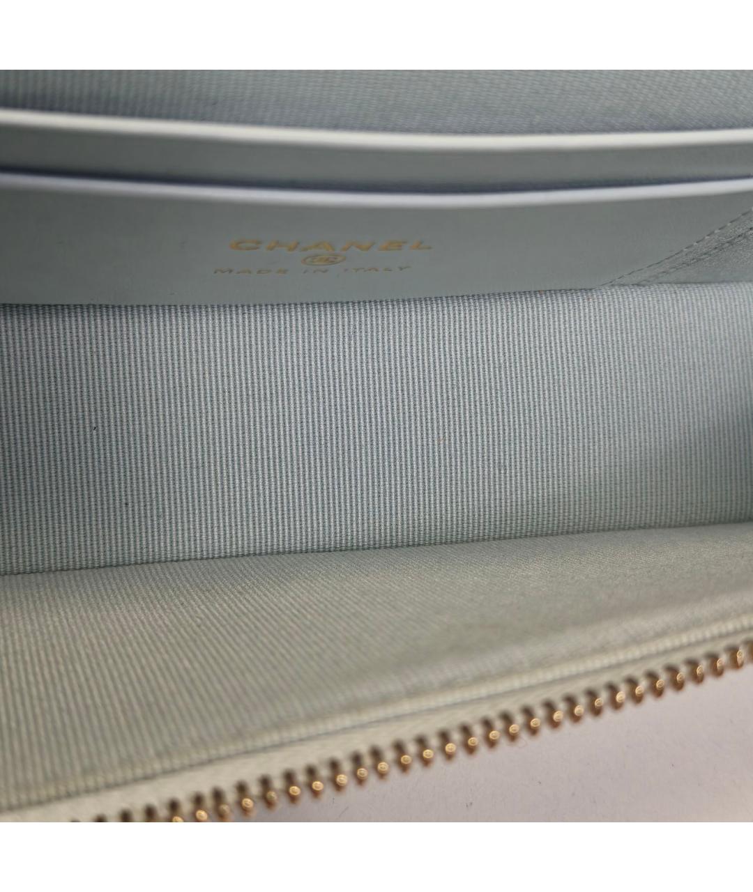 CHANEL Голубая кожаная сумка через плечо, фото 8