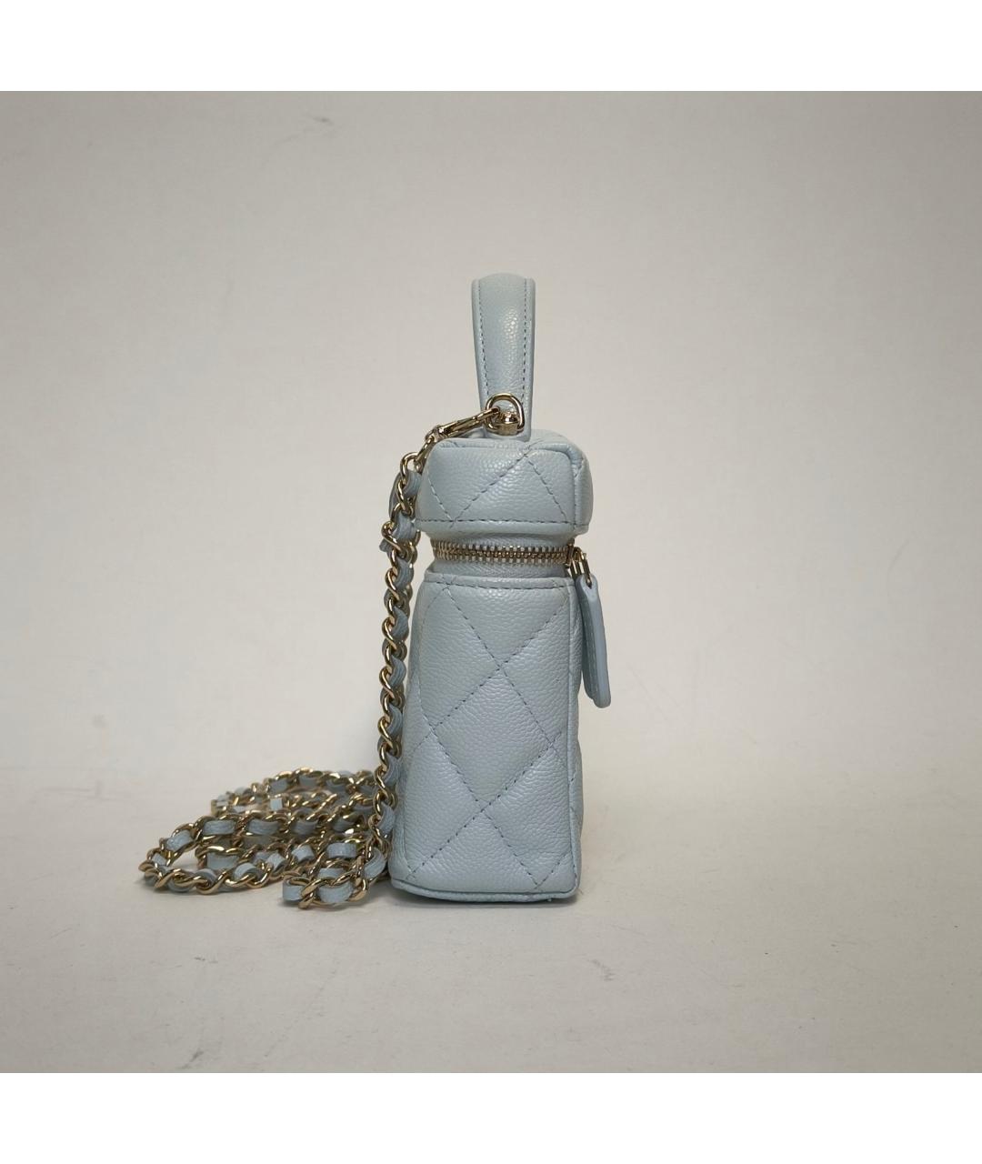 CHANEL Голубая кожаная сумка через плечо, фото 5