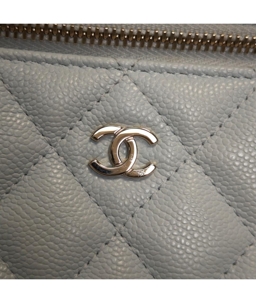 CHANEL Голубая кожаная сумка через плечо, фото 7