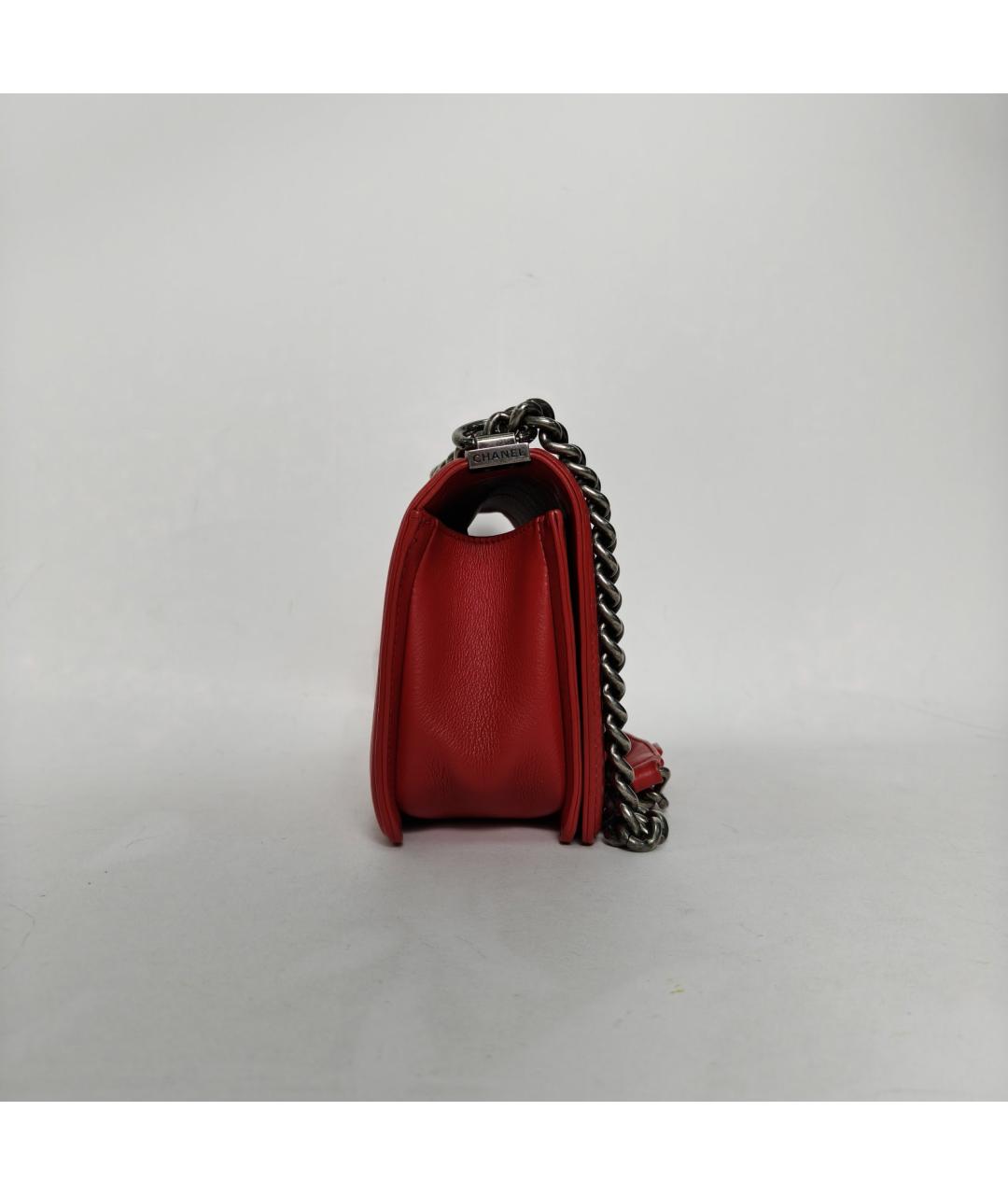 CHANEL Красная кожаная сумка через плечо, фото 3