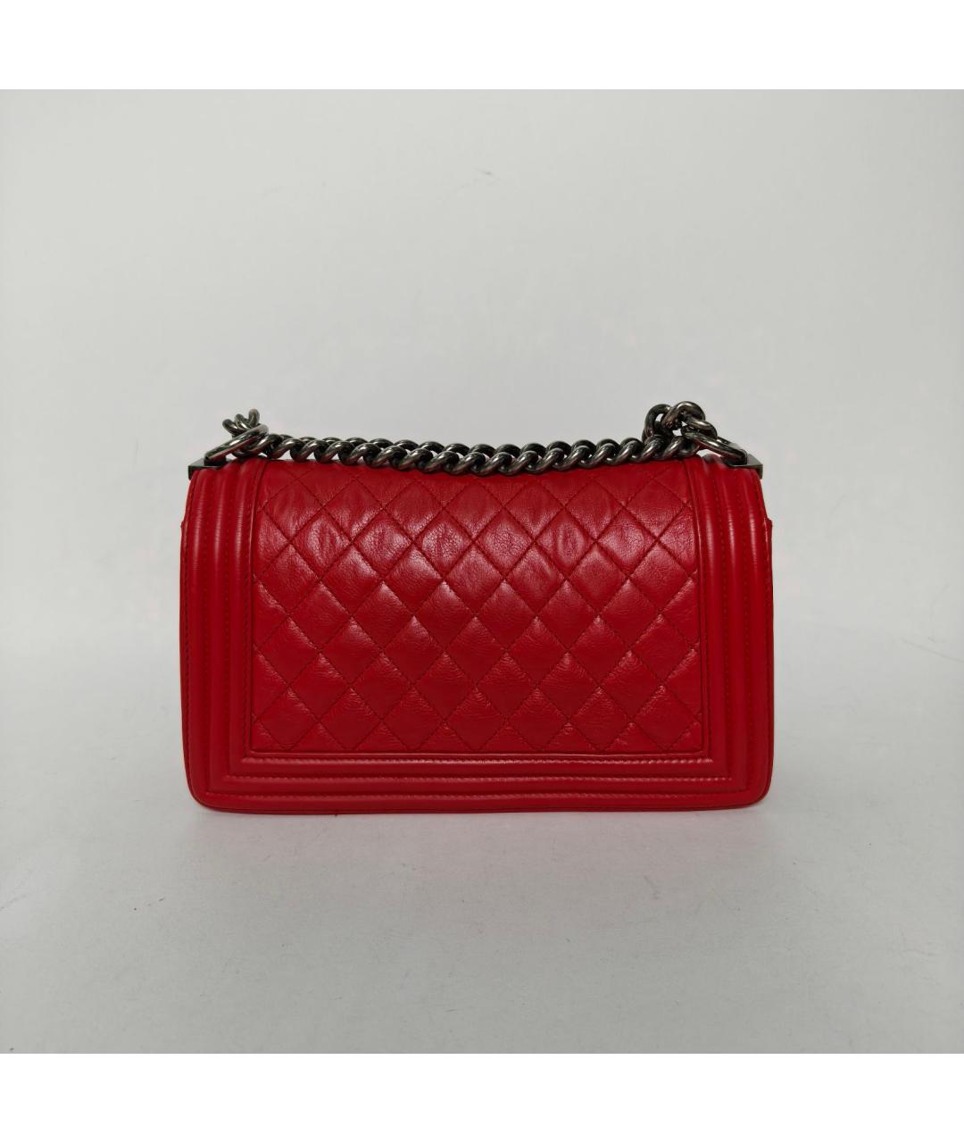 CHANEL Красная кожаная сумка через плечо, фото 4