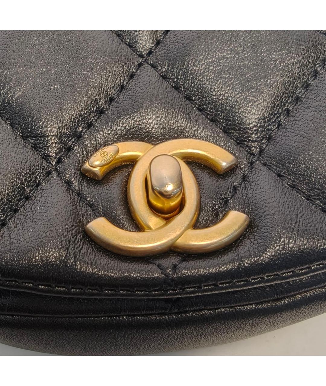 CHANEL Черная кожаная сумка через плечо, фото 8
