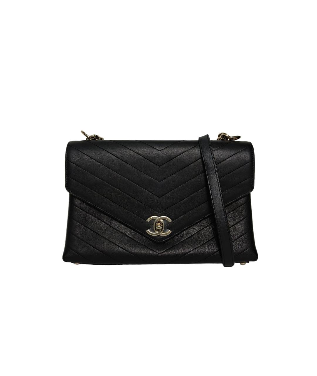 CHANEL Черная кожаная сумка через плечо, фото 1