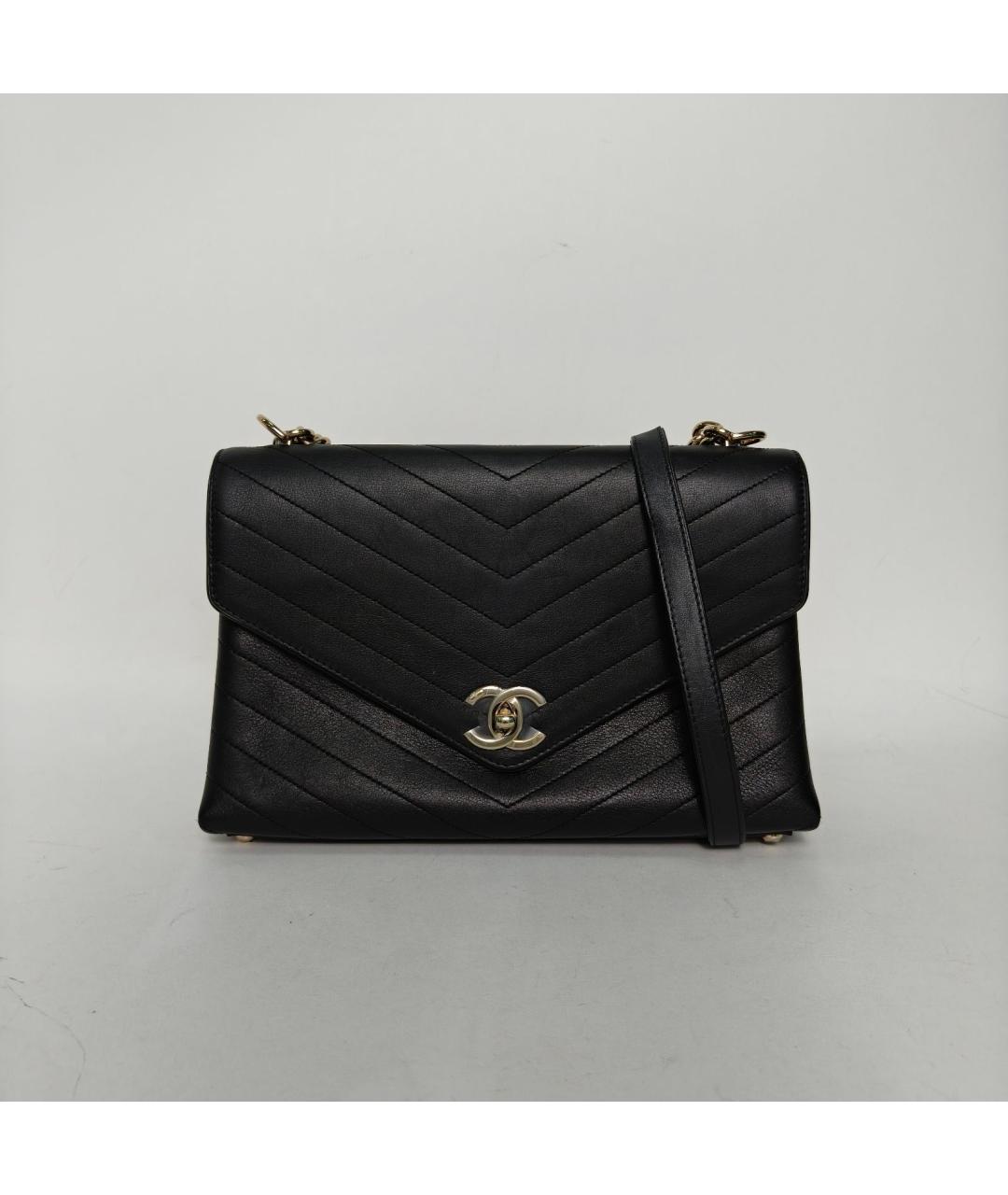 CHANEL Черная кожаная сумка через плечо, фото 2