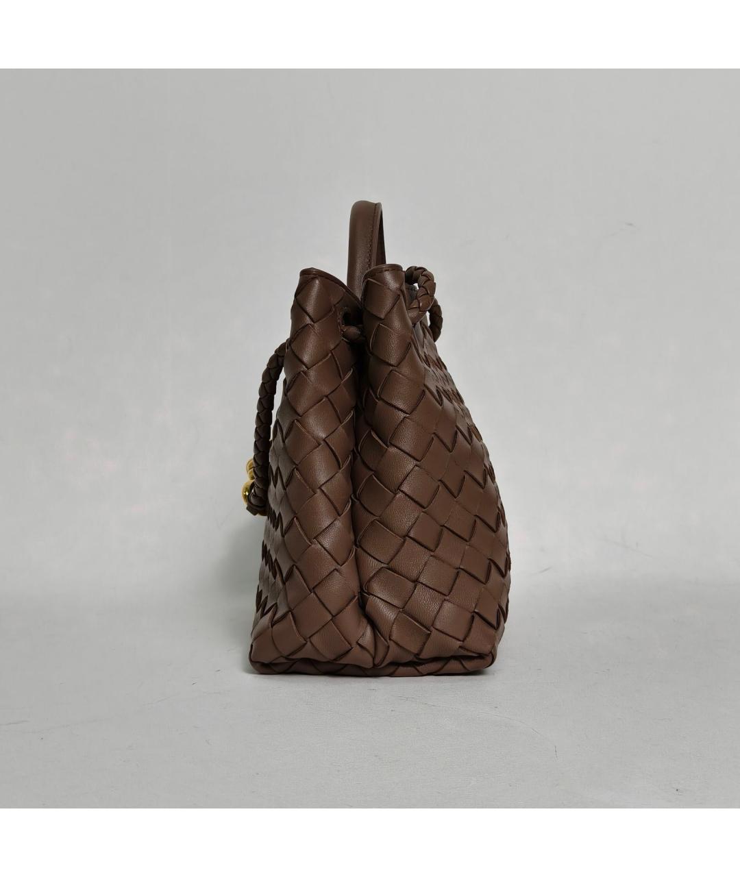 BOTTEGA VENETA Коричневая кожаная сумка с короткими ручками, фото 5
