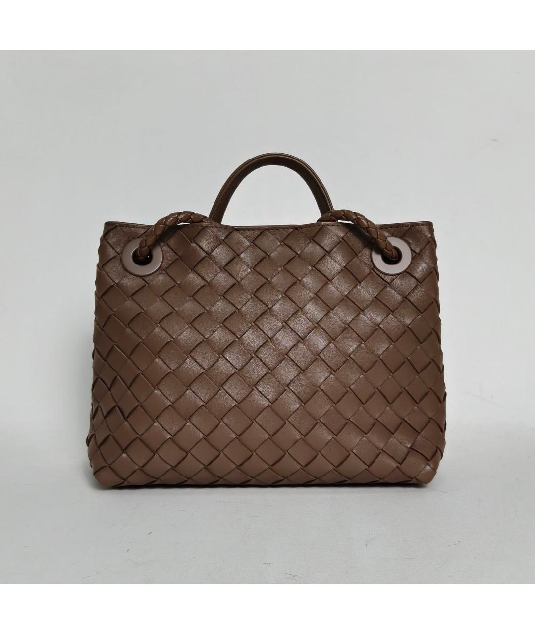 BOTTEGA VENETA Коричневая кожаная сумка с короткими ручками, фото 4