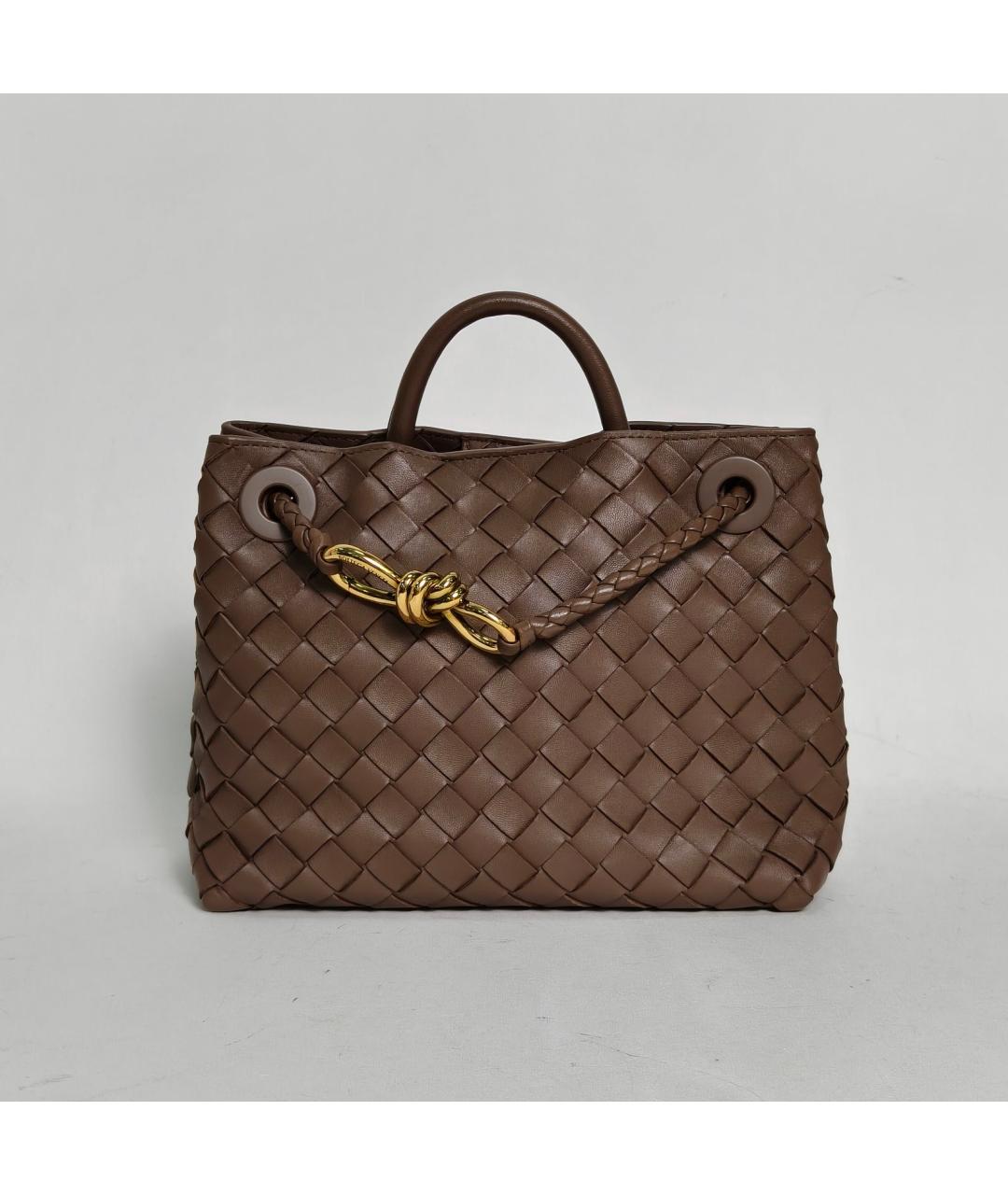 BOTTEGA VENETA Коричневая кожаная сумка с короткими ручками, фото 9