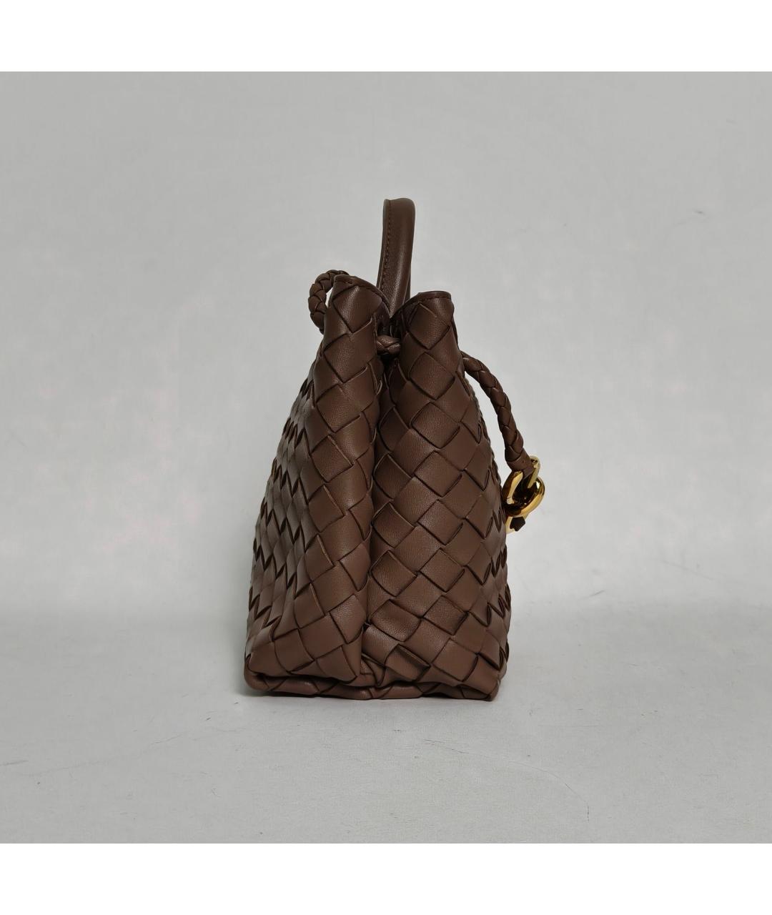 BOTTEGA VENETA Коричневая кожаная сумка с короткими ручками, фото 3