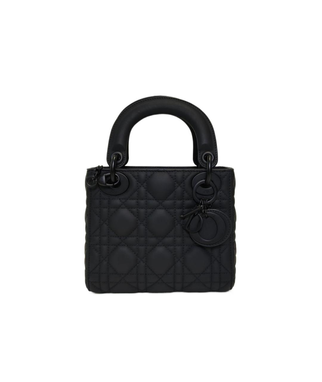CHRISTIAN DIOR Черная кожаная сумка с короткими ручками, фото 1
