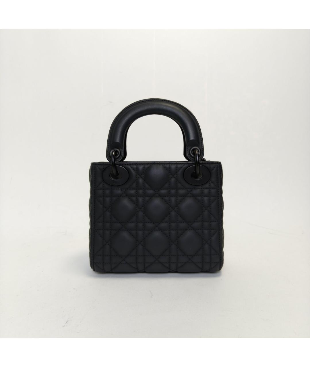 CHRISTIAN DIOR Черная кожаная сумка с короткими ручками, фото 4