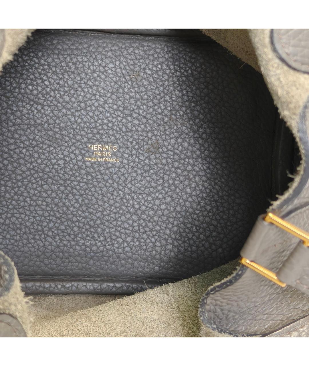 HERMES Черная кожаная сумка через плечо, фото 7