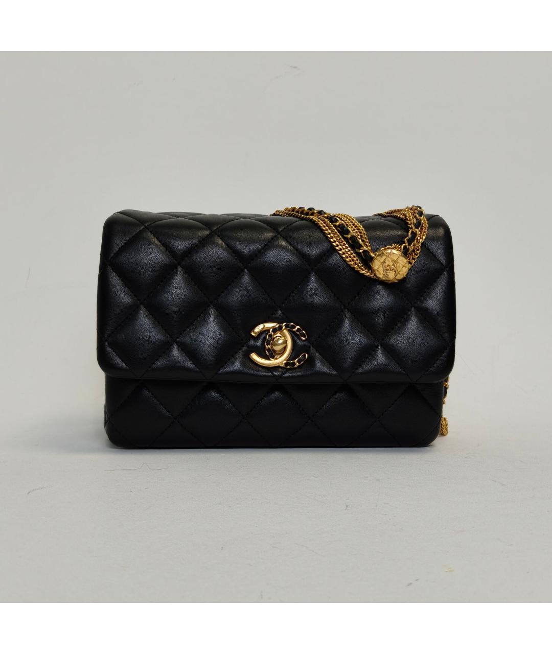 CHANEL Черная кожаная сумка через плечо, фото 2