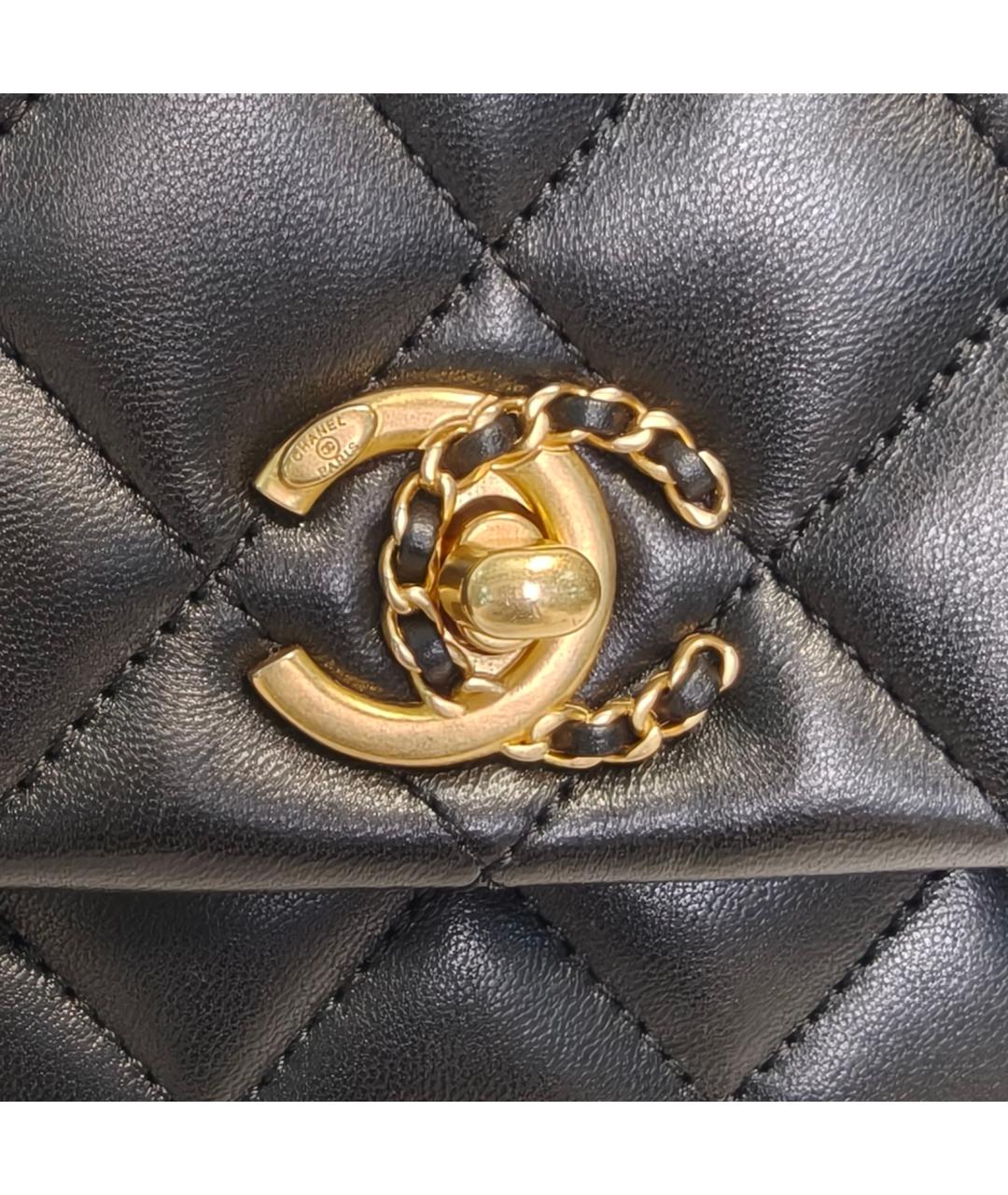 CHANEL Черная кожаная сумка через плечо, фото 7