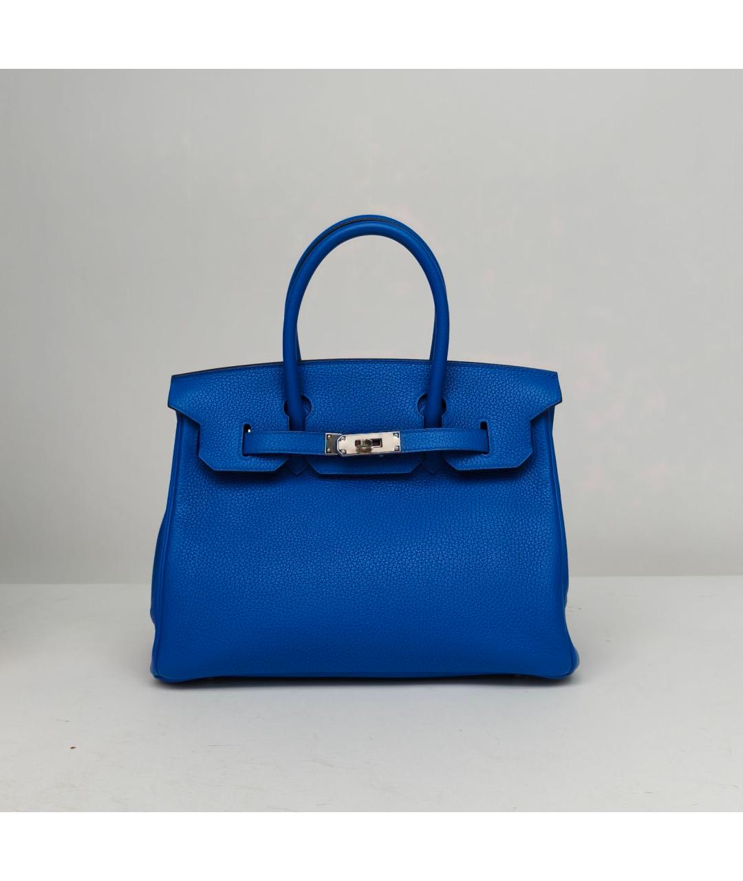 HERMES Синяя кожаная сумка через плечо, фото 2