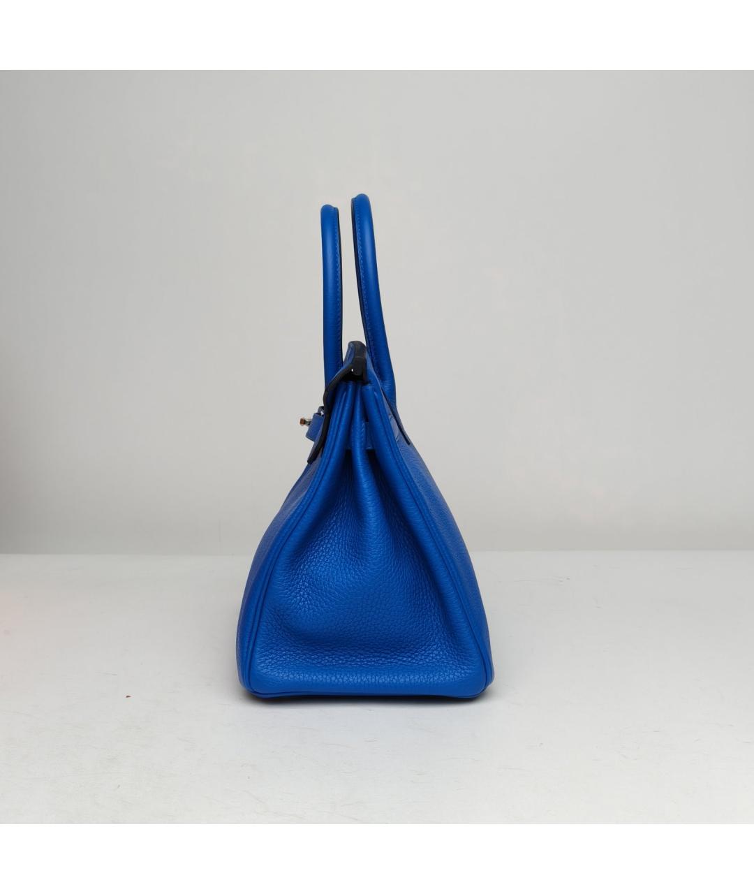 HERMES Синяя кожаная сумка через плечо, фото 3