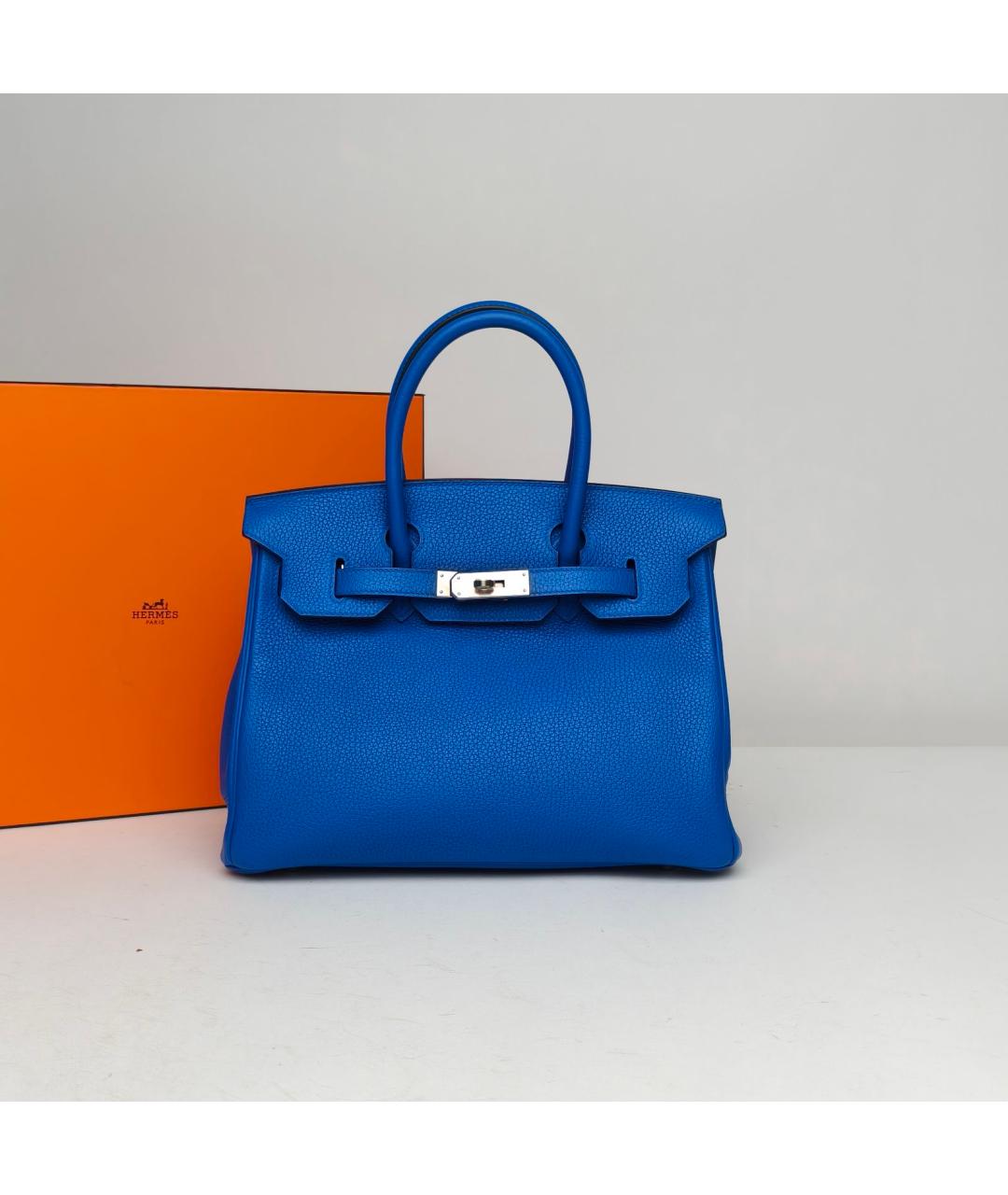 HERMES Синяя кожаная сумка через плечо, фото 9