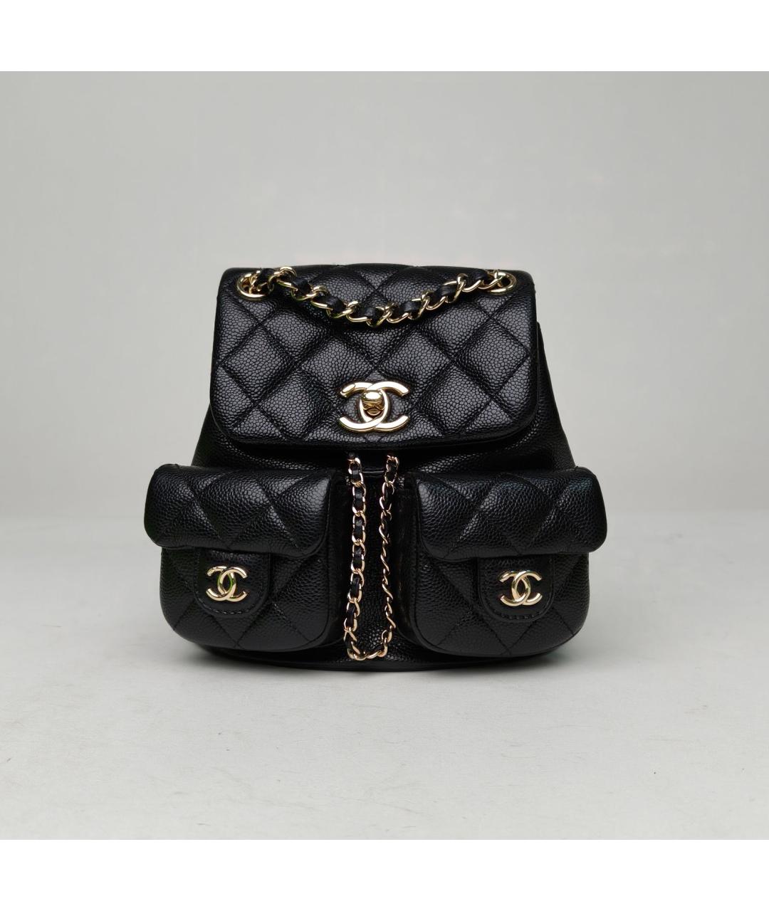 CHANEL Черный кожаный рюкзак, фото 9
