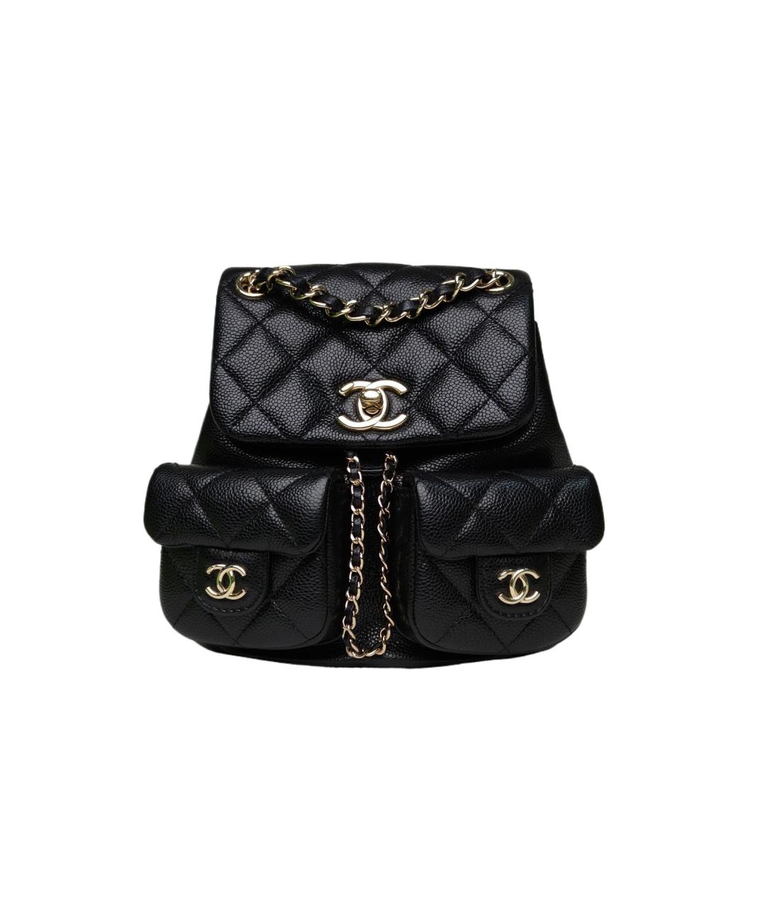 CHANEL Черный кожаный рюкзак, фото 1