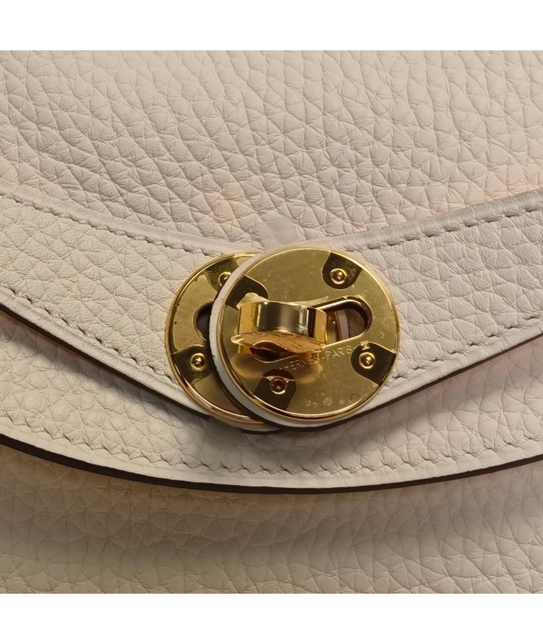 HERMES Белая кожаная сумка через плечо, фото 7