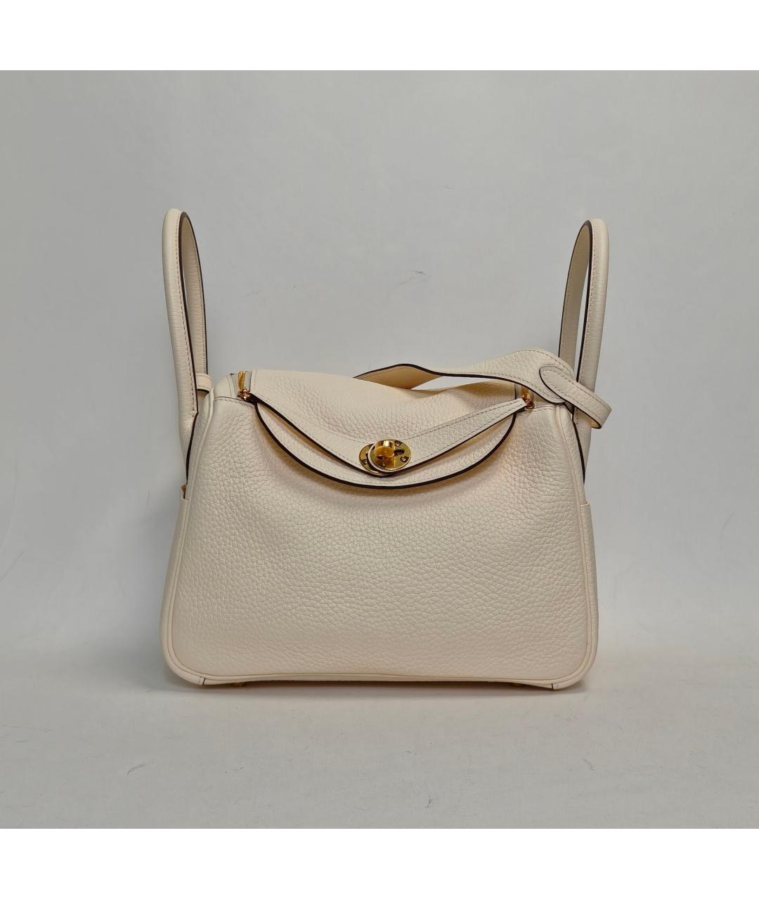 HERMES Белая кожаная сумка через плечо, фото 9
