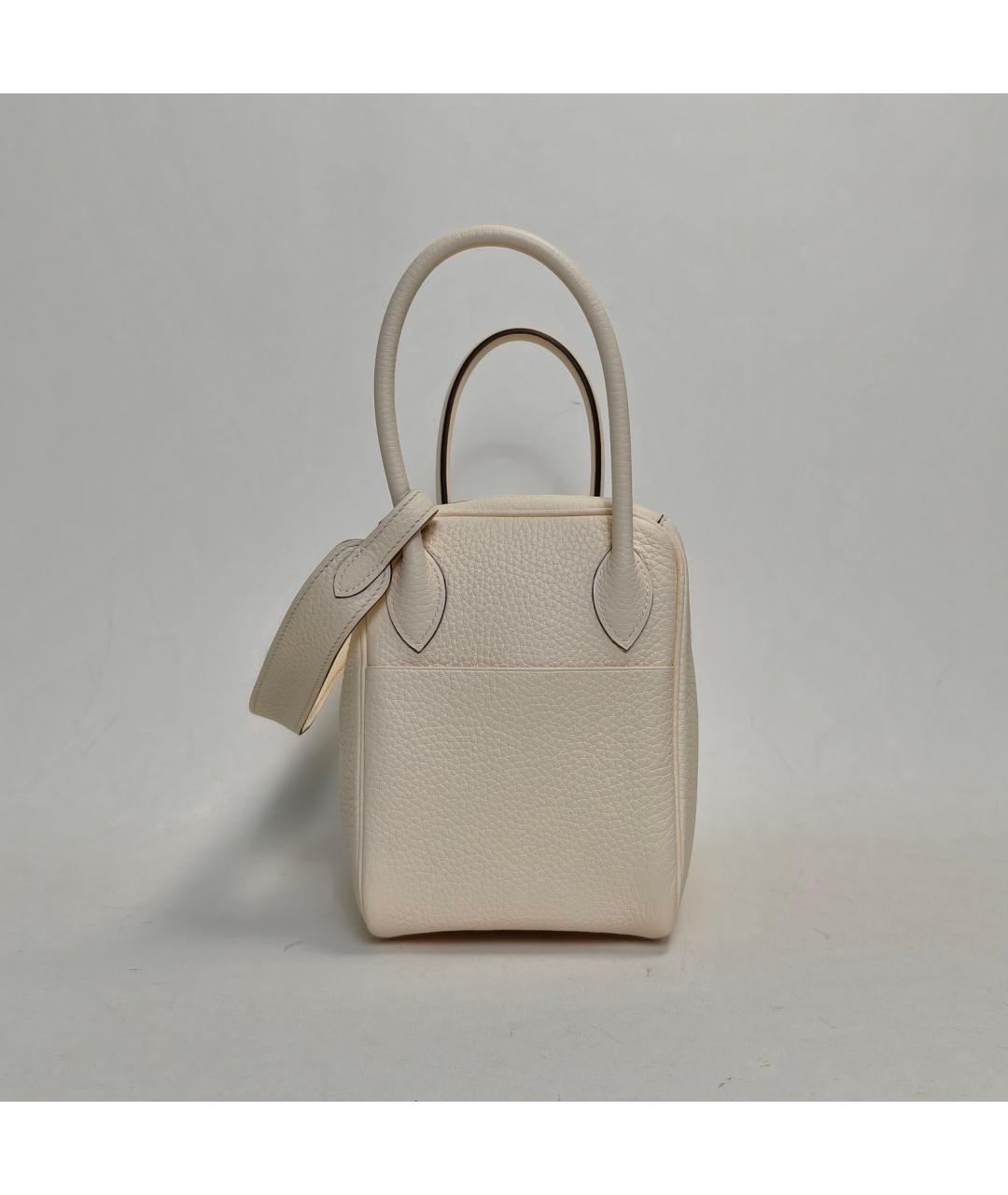 HERMES Белая кожаная сумка через плечо, фото 5