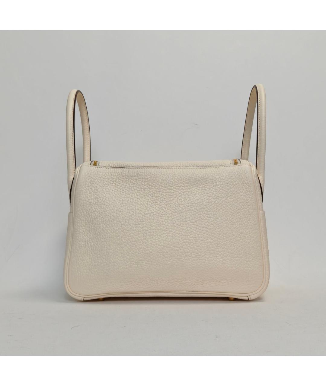 HERMES Белая кожаная сумка через плечо, фото 4