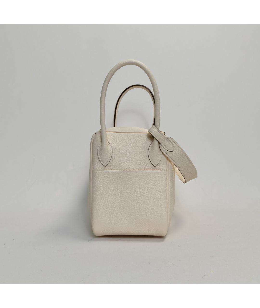 HERMES Белая кожаная сумка через плечо, фото 3