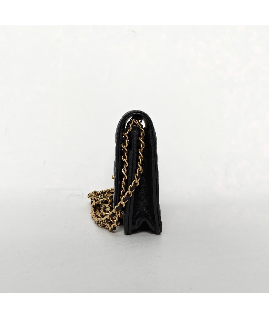 CHANEL Черная кожаная сумка через плечо, фото 5