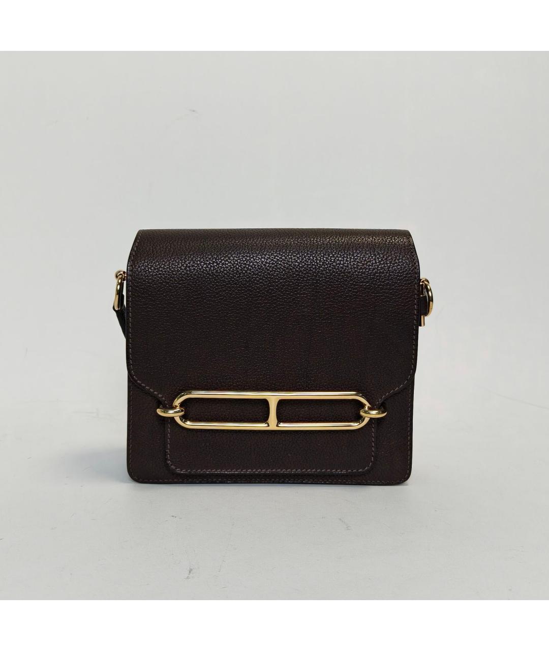 HERMES Черная кожаная сумка через плечо, фото 2