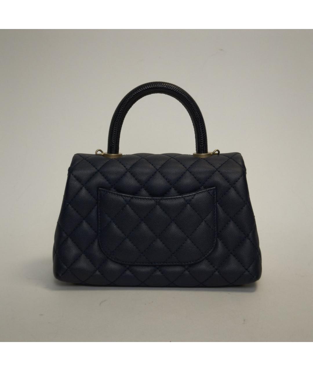 CHANEL Черная сумка с короткими ручками из экзотической кожи, фото 4