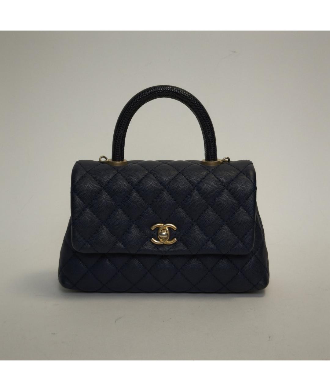 CHANEL Черная сумка с короткими ручками из экзотической кожи, фото 9