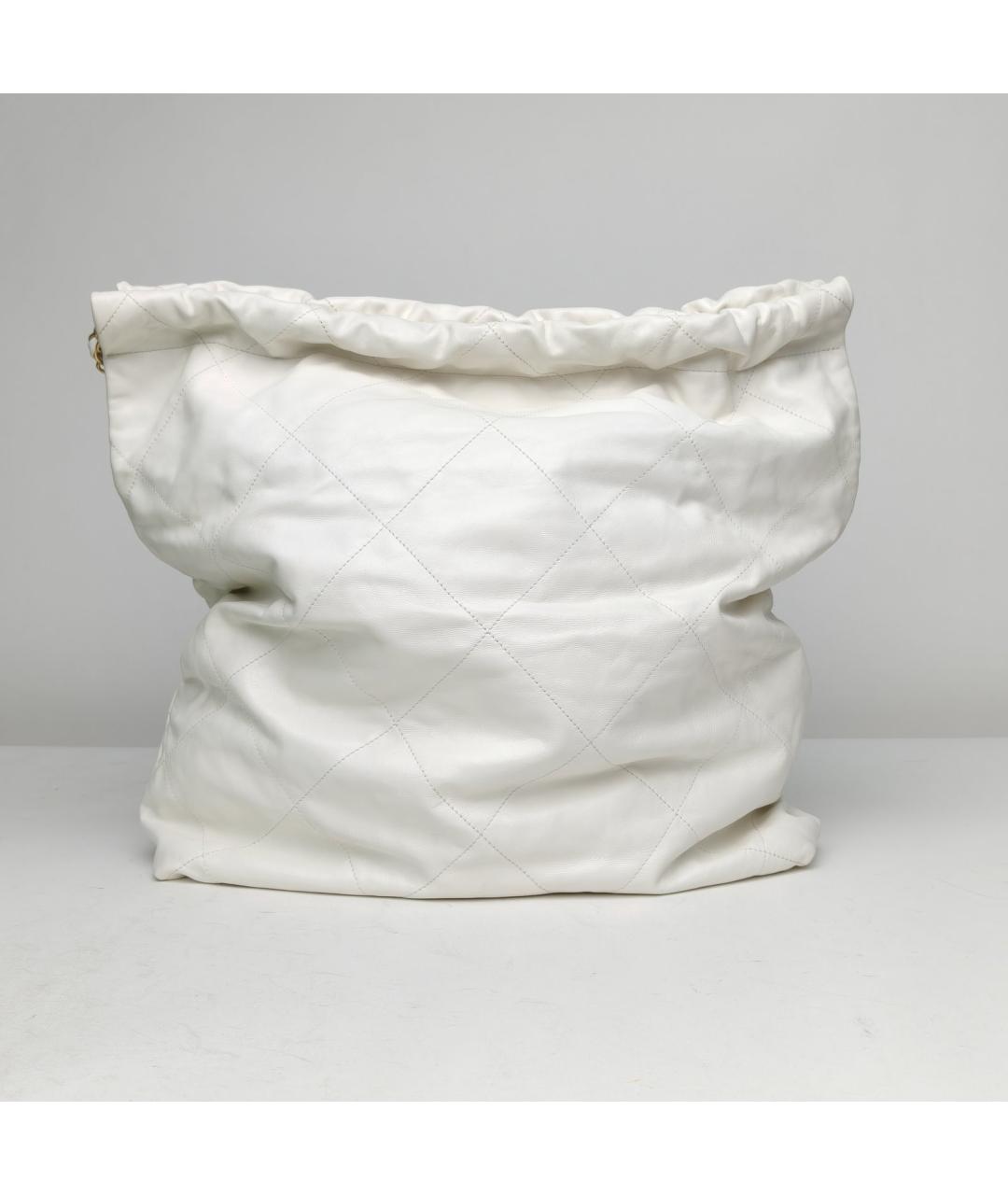 CHANEL Белая кожаная сумка через плечо, фото 4