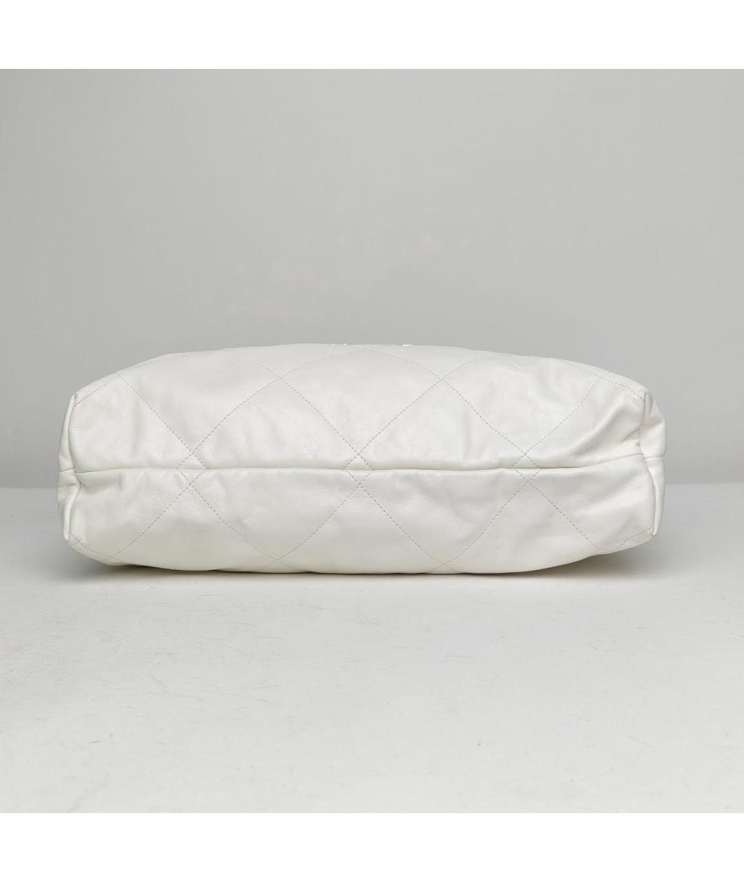 CHANEL Белая кожаная сумка через плечо, фото 6