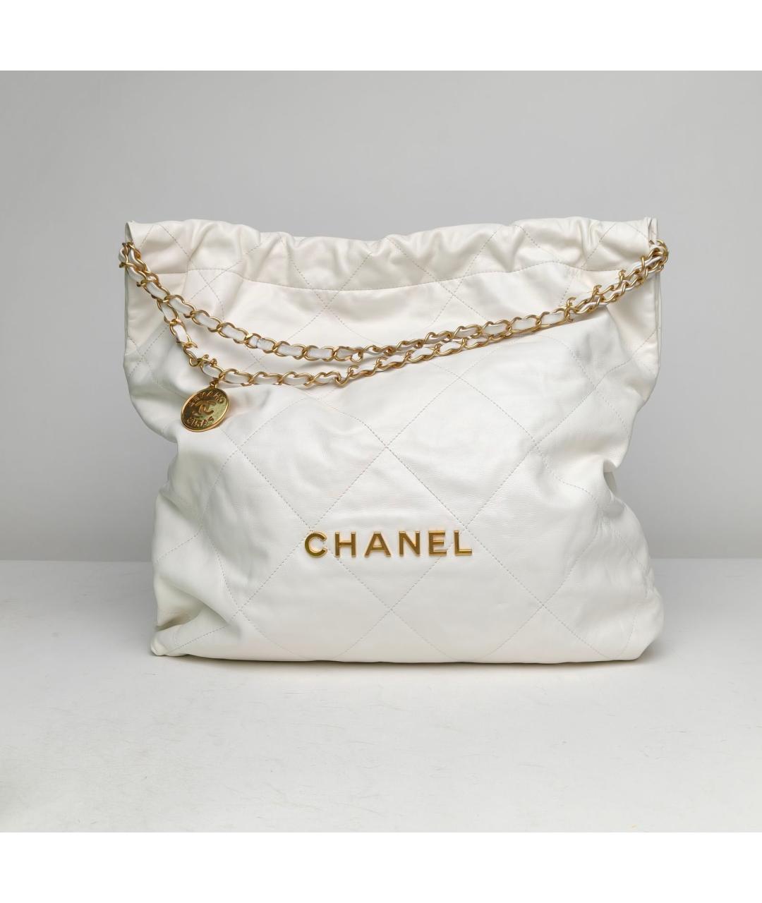 CHANEL Белая кожаная сумка через плечо, фото 2