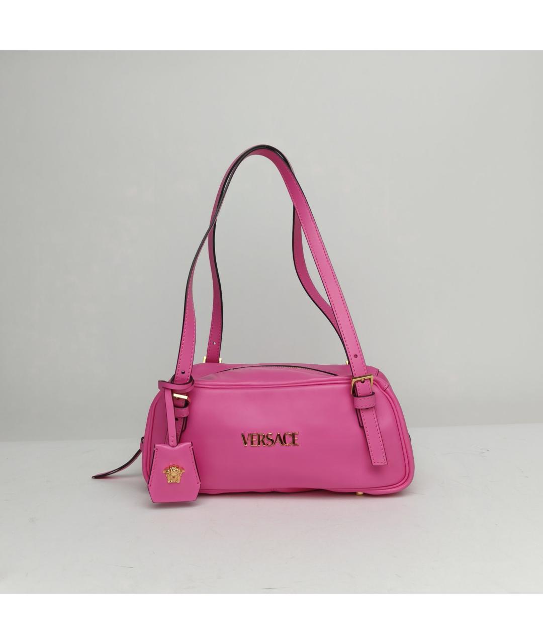 VERSACE Розовая кожаная сумка через плечо, фото 2